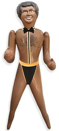 Merrimix - Isaac Inflatable Blow Up Doll with Chippendale Costume, Gag Gifts for Men, Bachelor Party Favors and Decorations Bachelorette Party Accessories Funny