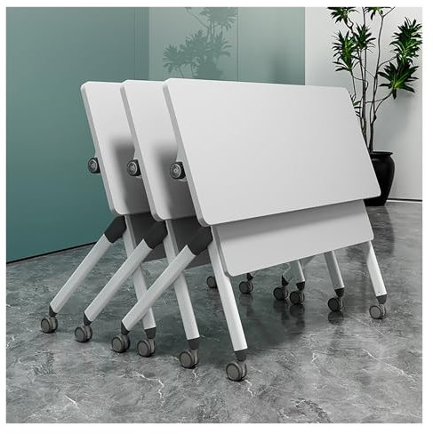3 Pack Klappbarer Konferenztisch, Klappbarer Flip-Top-Büro-Besprechungstisch, Klappbarer Schreibtisch Auf Rollen, Klappschreibtisch, Mobiler Büro-Schulungstisch, Für Zuhause Klassenzimmer Seminarräume