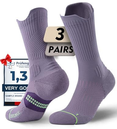 Chaussettes de course à pied à compression en viscose de bambou, évacuant l'humidité, anti-ampoules, pour la randonnée gym (FR/ES, Numérique, 35, 38, Taille normale, Taille normale, Rocher lunaire)