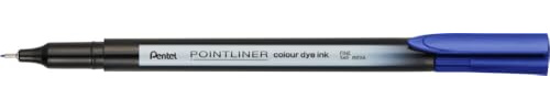 Pentel Pointliner colour S40 Fineliner - dye ink, 0.4 mm, blau (12 Stück)