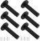 MOUYAT 6 PCS Black Door Stop, 3.5 Inch Wall Mounted Door Stopper, Door Stoppers for Walls with Plugs and Screws, Skirting Mount Door Stopper for Wall Skirting