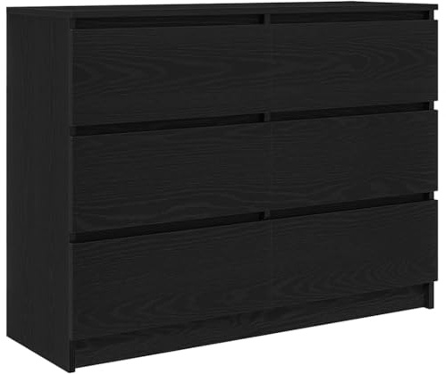 vidaXL Sideboard Schwarz Eichen-Optik 100x35x76 cm Holzwerkstoff, Kommode, Schrank, Mehrzweckschrank, Anrichte, Beistellschrank, Flurschrank