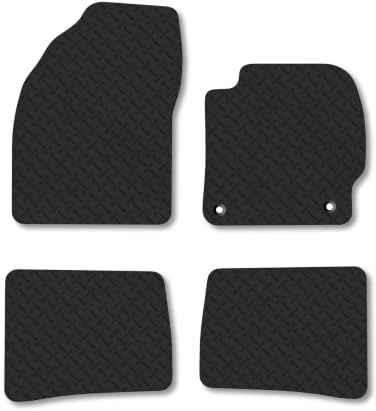 Fits Toyota Prius (2009-2016) 5mm Rubber Car Floor Mats | Tailored Fit Carpet Floor Mats non Slip Black Trim Full Coverage Compatible Accessory Front Rear Anti Slip Granulated Backing