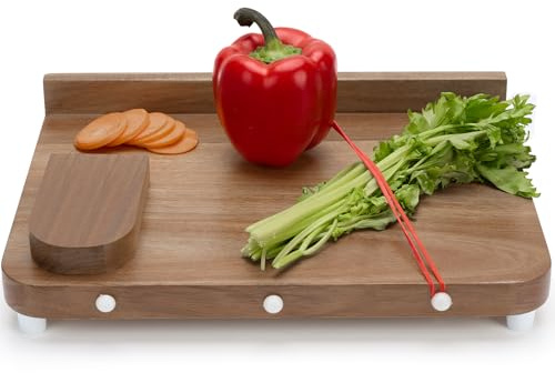 Adaptive One Handed Cutting Board with Peeler,Bread Stops & Steel Spikes - Handicap Kitchen Tools - Perfect for Amputees,Stroke Victims,Elderly - Handicapped Kitchen Board