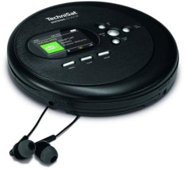 TechniSat DIGITRADIO CD 2GO BT - Lettore CD portatile con 2 batterie (discman, con funzione di resume MP3, Bluetooth, ASP, cuffie con antenna integrata, ricezione DAB+/FM, equalizzatore, memoria