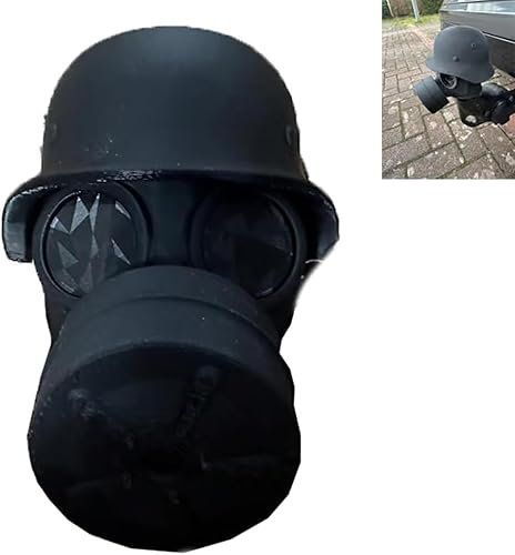 Abdeckkappe für Anhängerkupplung, Funny Gas Mask Helmet Design – Schutzkappe aus Kunststoff, Universell Passend, Rostschutz für Anhängekugel , Wetterfest, Humorvolles Accessoire (eisenhaltig)