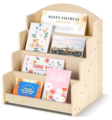 PUERSI Kartenständer Postkartenständer, Karten Ständer Postkarten Aufbewahr | Kartenaufsteller Postkartenhalter Postkarten Aufbewahrung Grußkarten holz