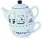 Healifty Cerámico de Gato Adorable Conjunto de Tetera y Tazas de Cerámica para Fiestas y Celebraciones