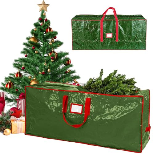 BIZOI Weihnachtsbaum-Aufbewahrungstasche, Weihnachtsbaum Sack für Tannenbaum bis zu 270cm, 165x38x76cm Tannenbaum Tasche, Extra Große Umzugstaschen Mit Griffe für Künstliche Weihnachtsbäume