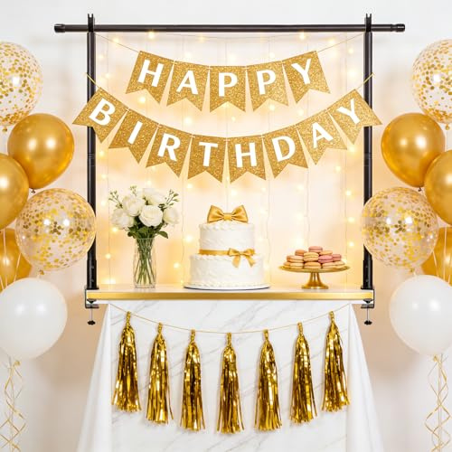 FASTDEPLE Over the Table Rod Stand with Clamps, Adjustable 75 to 210 cm Over Table Display Bar, Metal Table Hanging Rail Table Balloon Arch Stand for Party Decor, Wedding Anniversary