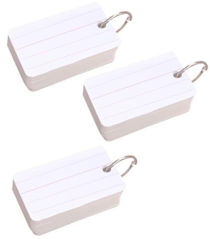 Zerodeko Englisch Vokabelkarten 3 Stück Kleiner Doppelter Linierter Loseblatt Taschennotizblock Papier Lernkarten Tragbar Büro Schule