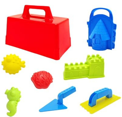 Fenteer 8-Teiliges Schneespielzeug-Set für Strand und Sand, Winterspielset für Draußen, Iglu aus Bausteinen, Lustiges Schneeburg Bauwerkzeug