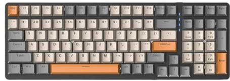 K3 Mechanische Tastatur, 100 Tasten, kabelgebunden, Gaming, Büro, Computer, Volltaste, Stanzlos, mehrere Lichteffekte, personalisierte Tastenkappen, lineare rote Schalter, USB-C-Spiralkabel, 96-Layout