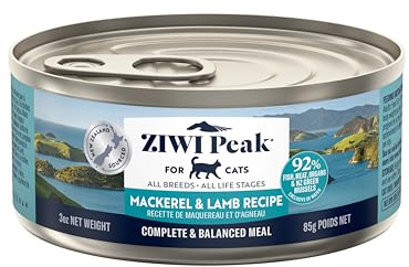 ZIWI Peak Wet Cat Food – All Natural, High Protein, Mackerel & Lamb, Grain Free, Limited Ingredient, with Superfoods (3oz Cans - Pack of 24)