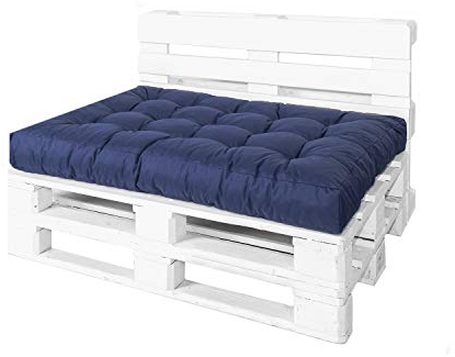 JMH Palettenkissen Palettenauflage Sitzkissen Rückenkissen Palettensofa Kissen Euro Paletten Polster MH-JC01 (120x40x10/20 cm Rückenkissen, Dunkelblau)