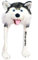 Geschenke mit Namen Plüschmütze Husky WILL NUR SPIELEN Einheitsgröße für Erwachsene, kuschelig weich