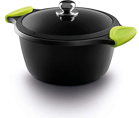 CASTEY - Cacerola Alta de Inducción, 20 cm, Modelo F3-IO20, Aluminio, con Tapa, Revestimiento Antiadherente, Distribuye de Forma Homogénea el Calor, Resistente y Duradera, Libre de PFOA