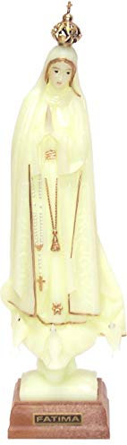 Holy Land Market Statue Our Lady Fatima, phosphorös, leuchtet im Dunkeln, religiöse Figur, 23,4 cm