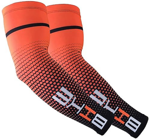 iColofun Manicotti Compressione Braccia per Ciclismo, Uomo Compressione Sportiva Manicotti per Il Braccio umidità Traspirante Protezione UV Raffreddamento o Scaldino Copriscarpe Antiscivolo
