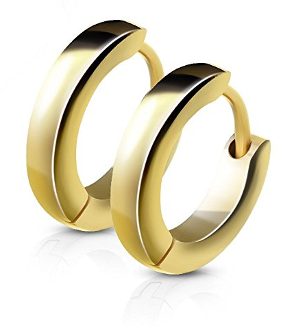 Schmale Creolen von Bungsa | Hochwertige Edelstahl-Ohrringe für Damen & Herren | Für Jeden Anlass | Gold