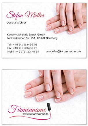 200 x Visitenkarten individuell Business Karten 300g/qm 85 x 55 mm - Nagelstudio