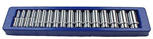 US PRO 17pc 3/8 Dr Metric Deep Socket Set 6 Point 8-24mm 3258