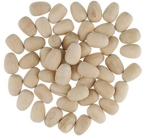 SM SunniMix Ostereier Holz 50 Holzeier Basteleier Frühlingsdeko Osterdeko, 50 Stück 15mm