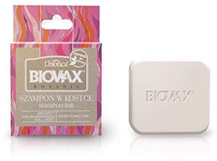 L'biotica Natural Biovax Botanic Raspberry Shampoo Bar 82g