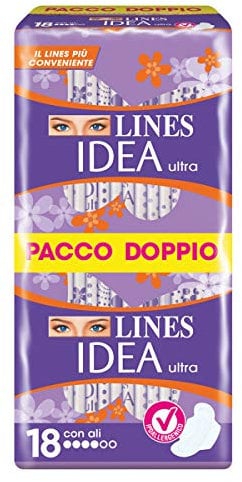 Lines Idea Assorbenti Ultra Giorno con Ali, Confezione da 18 Pezzi