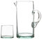 Nicola Spring 7pc Merzouga Recycled Glass Tumblers with 1L Jug - Clear Glass - Sustainable Hand-Blown Moroccan Drinkware for Juices, Cocktails, Water, Home, Bar, Dining Table, Eco-Friendly Gift