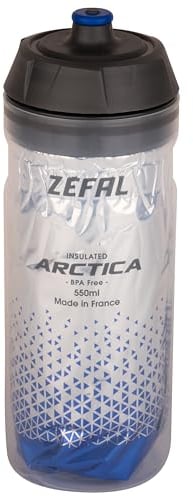 ZEFAL Arctica - Bidon Vélo 550 ML - Gourde Vélo Isotherme - Inodore et Etanche - Bidon Sport sans BPA - Bleu