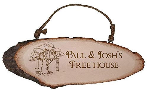 | Design Your Own Tree House Personalised Rustic Wooden Plaque | Real Wood |