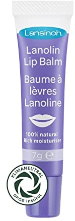 Lansinoh Lanolin Lippenbalsam - beruhigt und schützt trockene & rissige Lippen - spendet aktiv Feuchtigkeit, 7 g