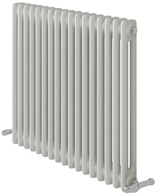 Designer Minimalist Classic Bathroom Matt White Anthracite Grey Two Column Radiator (600x800mm, White)