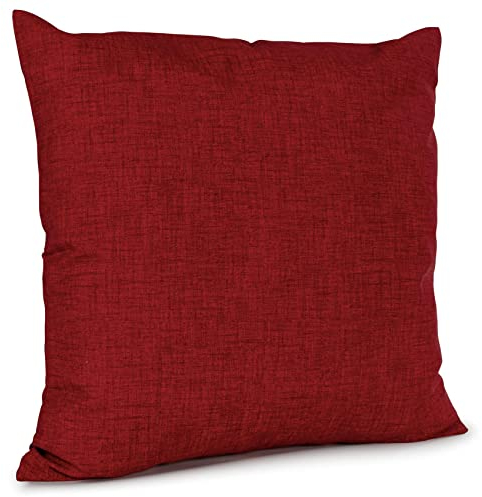ANRO Kissenbezug Kissenhülle Kissen Sofakissen Zierkissen Deko Kissenbezüge Leinenoptik Rot 50x50cm mit Füllung