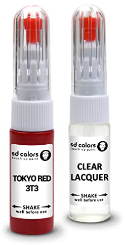 SD COLORS Toyota Red 3T3 Ausbesserungslackstift Reparaturset, 20 ML, Farbcode 3T3 Tokyo Red (Lack + Lack)
