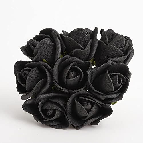 Italian Options Colourfast Artificial Foam Rose Flowers Wedding Bouquet, 3cm, Black