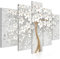 B&D XXL - Tableau Acoustique Nature 200x100 cm 5 Parties - Décoration Isolation Phonique Bureau Chambre Panneau Insonorisant Impression sur Toile - Arbre abstrait à fleurs b-B-0475-b-m