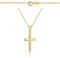 Goldene Damen Halskette 333 8k Gold Gelbgold Weißgold Kette mit Anhänger Kreuz Gravur