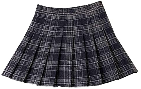 Black Sugar Femme Jupe Tartan Courte Ecossaise Carreaux Noir Gris Plissée Zip Laine Polyester Résistant Epaisse Gothique Ecolière Punk Bonne Qualité Doublure Protection Short