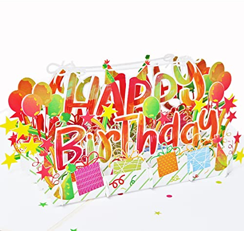 Favour Pop Up® - 3D Glückwunschkarte zum Geburtstag in 3D, ein farbenfrohes „Happy Birthday“, das garantiert Freude bereitet, Format 13x18cm TBX137