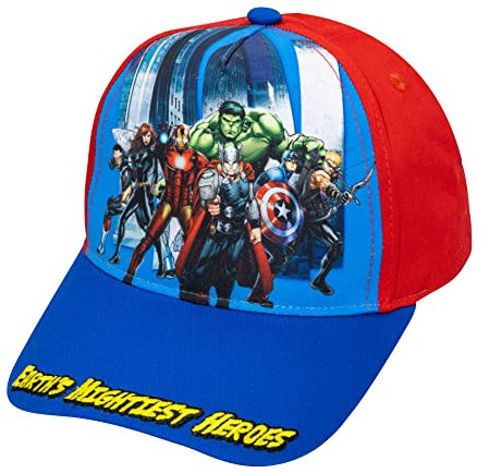 Marvel Avengers, Captain America, Hulk, Ironman Flat Brim Baseball Cap Hat, Boys Ages 5-17, Heroes, One Size