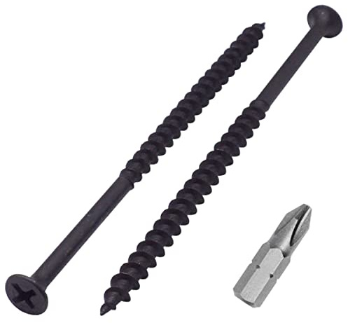 SKIR'CO (100 Stück) Schwarz Phosphat-Finish 4,8 x 100 mm Trockenbauschrauben Holzschrauben Kreuzschlitz Stiftkopf Gipskartonschrauben