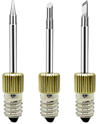 LOVIVER 3x Electric Soldering Iron Tips E10 Replaceable Threaded Accessories Steel Cordless Components Tool solder for Welding Outdoor
