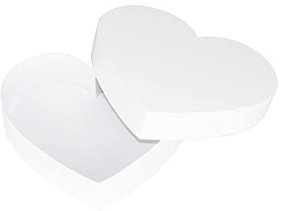 Leere herzförmige Geschenkbox mit Deckel (weiß)