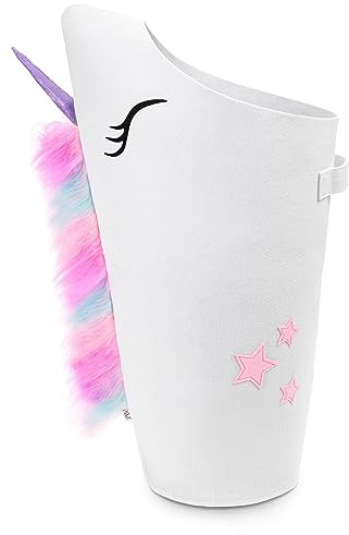 Pikl Girls Laundry Hamper - Patented Unicorn Design with Carry Handle - Kids Laundry Basket for Bedroom