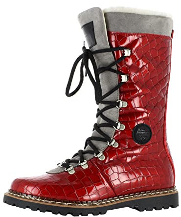 Ammann Malix warme und modische Winterstiefel mit echtem Lammfellfutter, Made in Italy EU 37