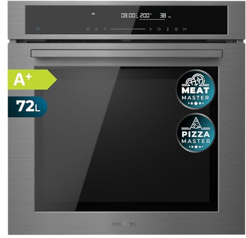 Cecotec Forno da incasso 60 cm Bolero Hexa SM406000 Edge+ A+. 2900 W, 72 L, 12 funzioni, bistecca master, pizza master, steam assist, steam EasyClean, modalità Eco e scongelamento, timer elettronico