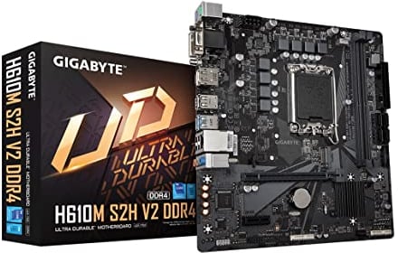 GIGABYTE H610M S2H V2 DDR4 (H610/ Intel/LGA 1700/ Micro ATX/ DDR4/ Single M.2/ PCIe 4.0/ USB 3.2 Gen1/ Realtek GbE LAN/Motherboard)