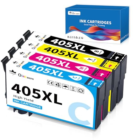 OINKWERE 405XL Druckerpatrone Kompatibel für Epson 405 XL Multipack für Workforce Pro WF-3820 WF-3825 WF-4820 WF-4825 Workforce WF-7310 WF-7830 WF-7835 WF-7840 Drucker (4er-Pack)